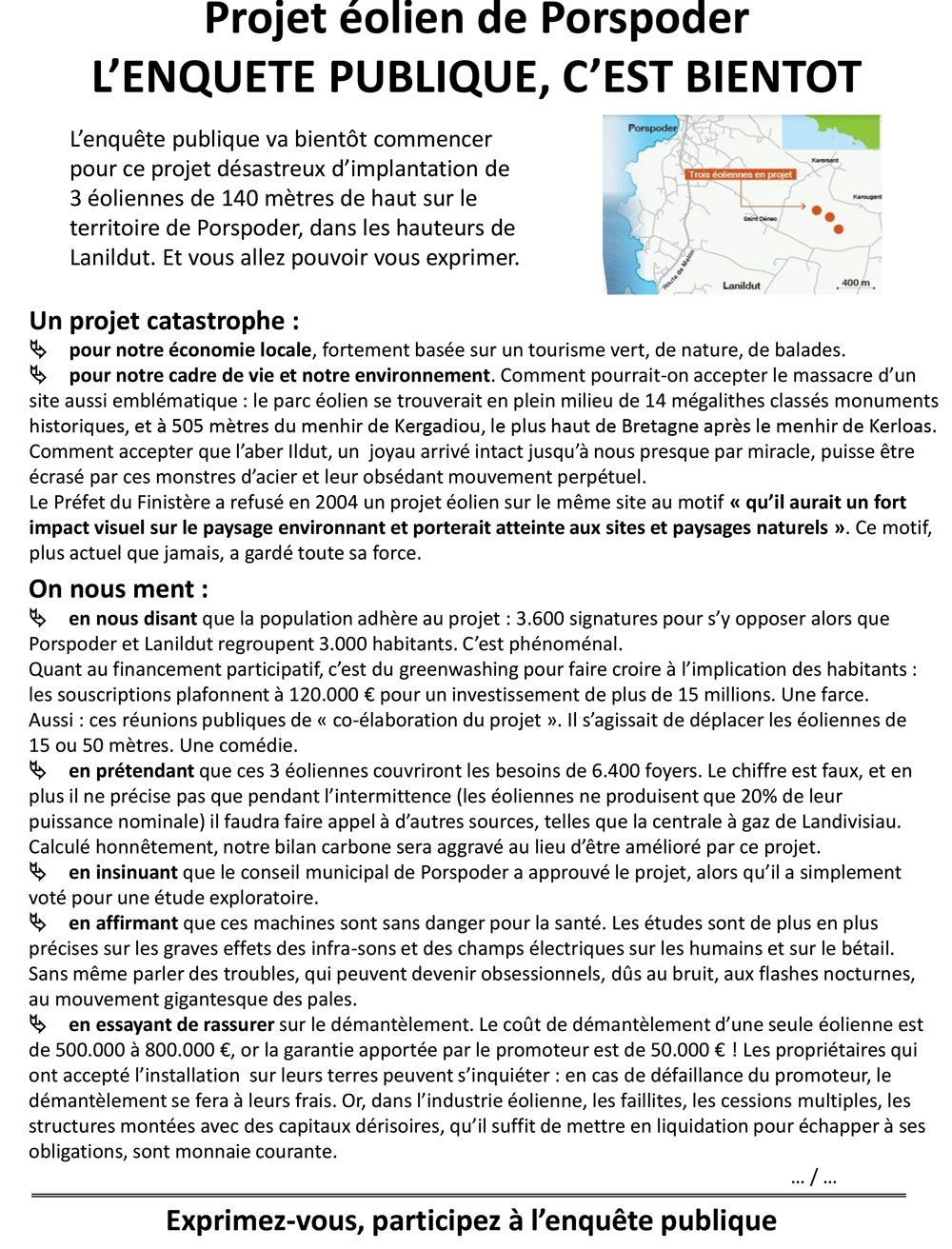 eoliennes porpoder non au projet tract 2020 12 001